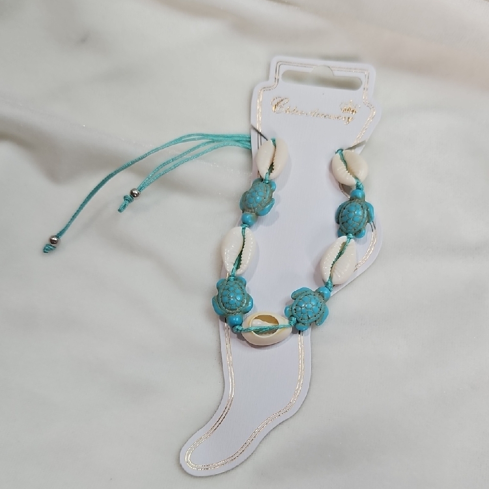 Women's Adjustable Braided Seashell Turtle Ankle Bracelet Anklet Summer Beach